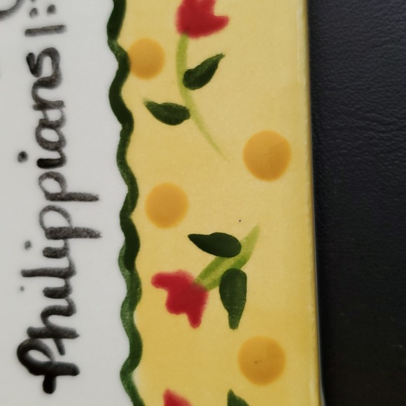 VINTAGE ART OF THE SPRIT SQUARE WALL PLAQUE CERAMIC BIBLE SCRIPTURE HAND PAINTED - Picture 10 of 16